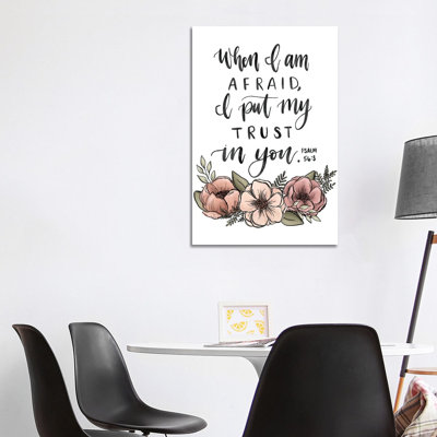 Psalm 56:3 Florals by Katie Bryant - Wrapped Canvas Gallery-Wrapped Canvas Giclée