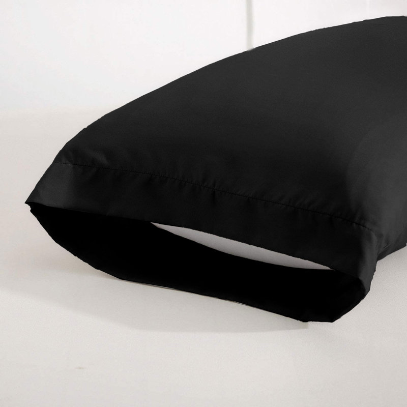 Kotto 100% Polyester Square Oxford Pillowcases, Black