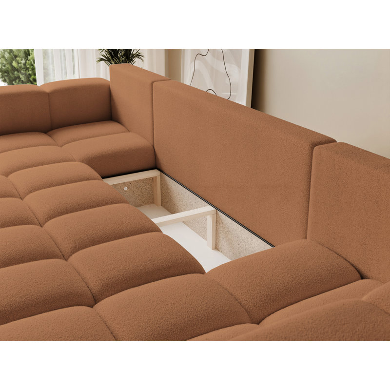 6 Seater Sofa Bed, Orange