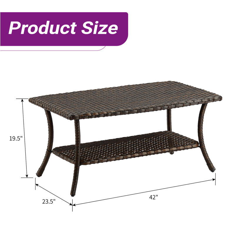 Table basse Herwick, Brun