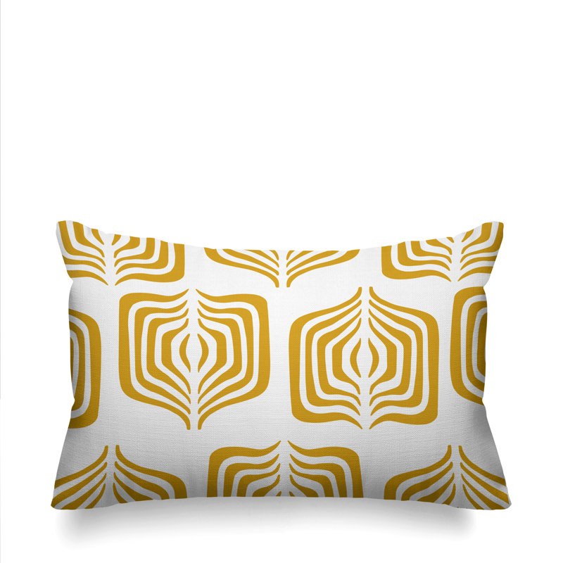 Dale Abstract Outdoor Reversible Throw Pillow, Yellow