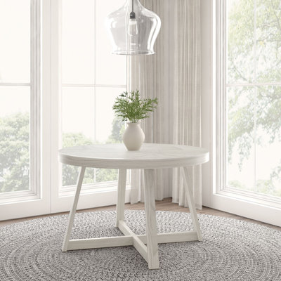 Carlesha Solid Pine Wood Round Dining Table