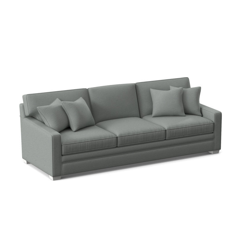 Gramercy Park Sofa, Taupe Plaid; 0126-73, Frost White Finish