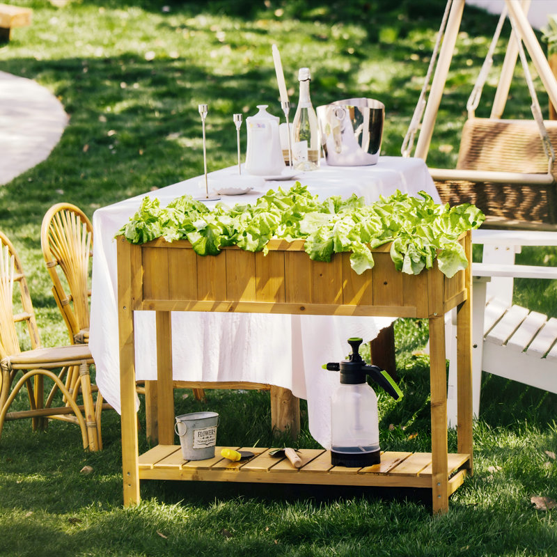 Wood Raised Garden Bed, Yellow