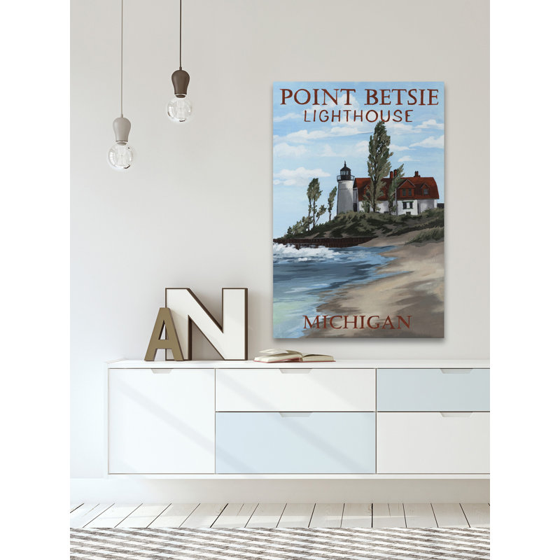 Point Betsie Lighthouse par - impression sur toile tendue, H 60 po x l 40po x P 1,5 po