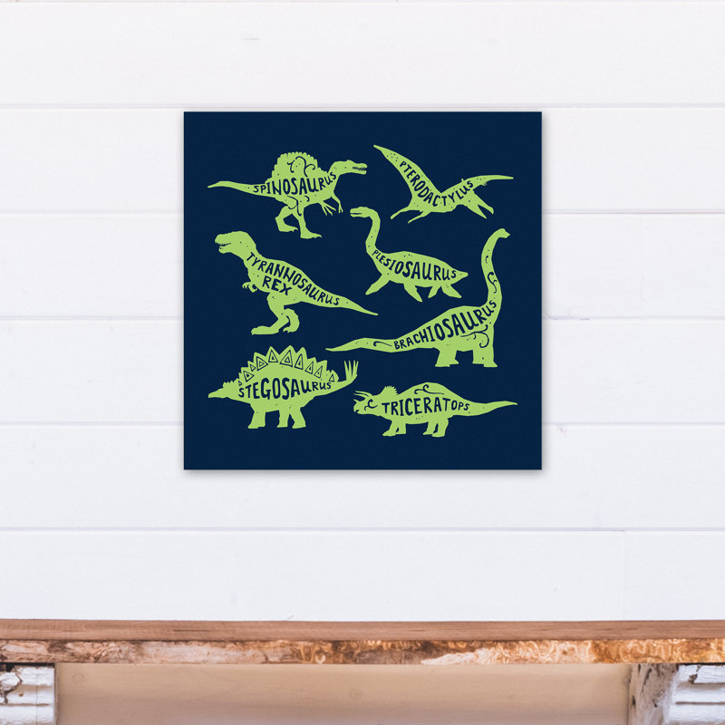 Art sur toile dino names Amapola, H 20 po x l 20 po x P 1,25 po, Marine / vert