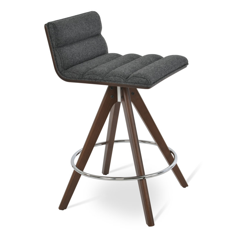 Corona Comfort Pyramid Counter & Bar Stool, Bar Stool (29.5” Seat Height), Dark Gray
