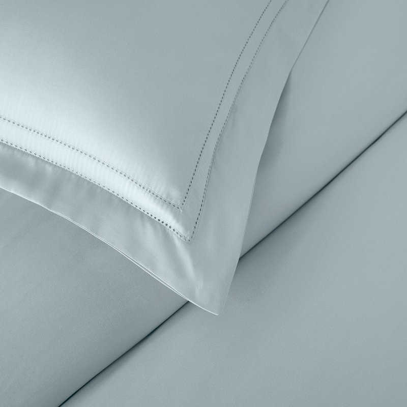 Yalda Egyptian Certified Cotton Modern 3 Piece Duvet Cover Set, Spa, Queen Duvet Cover + 2 Standard Sham