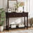Mid century Modern Entryway Table Wood Console Table Traditional Design With 2 Drawers And Bottom Shelf-900309622