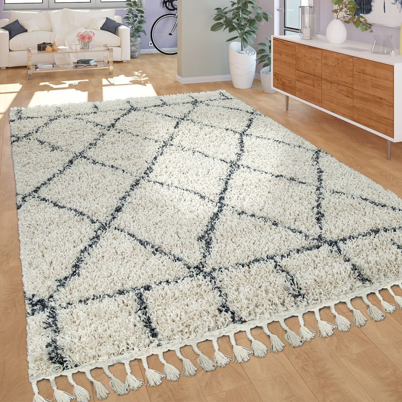 Sierra Geometric Shag Area Rug, Rectangle 160 x 230cm