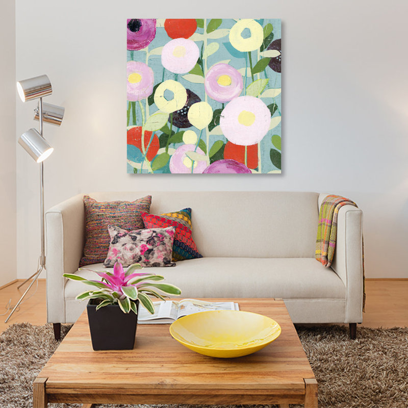 «Poppy Strata I», impression sur toile, H 12 po x l 12 po x P 0,75 po, Toile tendue, Pas de tapis