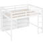 Lit mezzanine double blanc avec 8 espaces de rangement et - Ajoutez du charme aux tablettes ouvertes de votre chambre à coucher, ce qui rend les chambres plus attrayantes-296328028