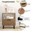 37cm W Manufactured Wood Bedside Table