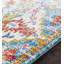 Blue Traditional Rug, Bordered Floral Stain Resistant Easy to Clean Rug For Living Room, Dining Room, Bedroom-1415872672