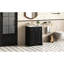 Meuble-lavabo de 24 po avec rangement pour porte d'armoire, construction moderne, lavabo brillant, tiroir et portes faciles à assembler, finition lisse contemporaine, lavabo en céramique, rangement organisé