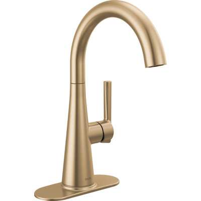 Modern Brushed Gold Single Hole Bar Sink Faucet, Single Handle Prep Sink Faucet, Champagne Bronze