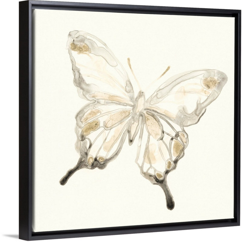 «Sepia Butterfly Impressions IV» par Vess June Erica, reproduction d'art sur toile, H 26 po x l 26 po x P 2 po
