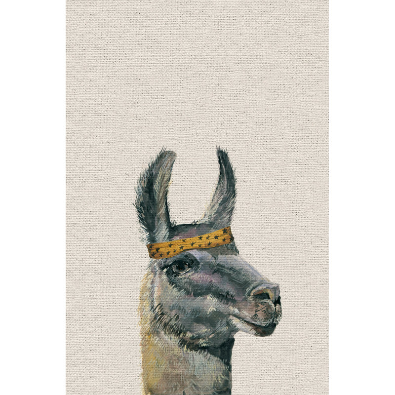 Llama Bandana II - Wrapped Canvas Painting, 30 cm H x 20 cm W x 3.81 cm D