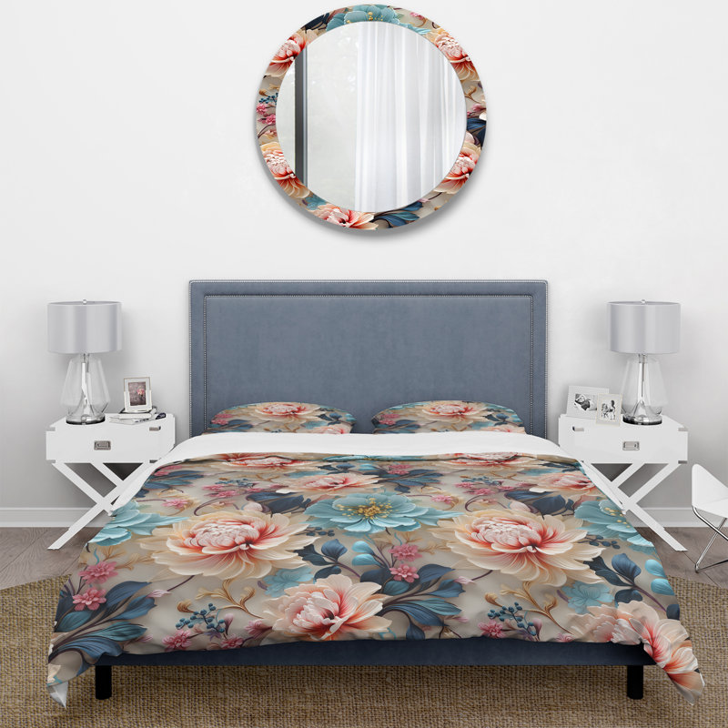 Ensemble de housse de couette rococo, Housse de couette pour très grand lit et 2 très