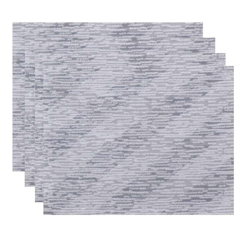 Eastbourne Polyester Geometric Rectangle Placemat, Gray