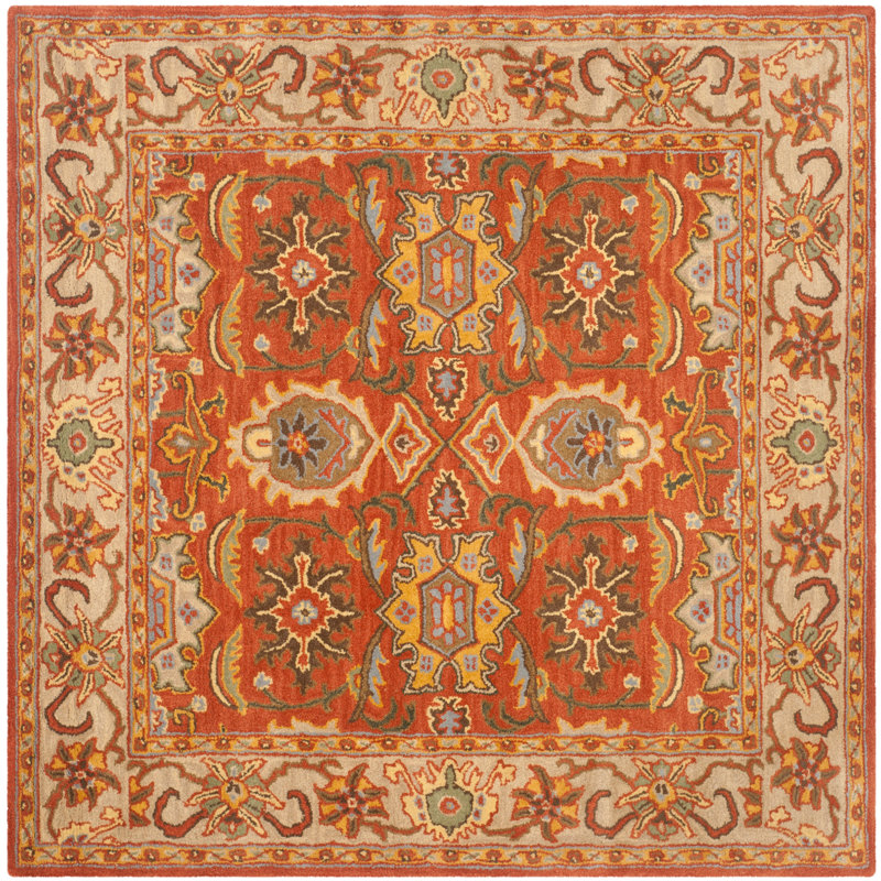 Oriental Wool Hand Woven Area Rug, Square 183cm