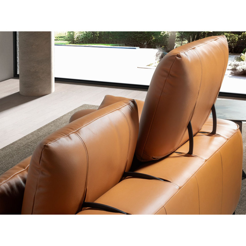 seater sofa brown leather, 2, 107cm H x 170cm W x 105cm D