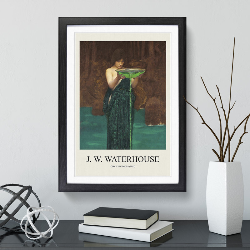 Circe Invidiosa by John William Waterhouse - Picture Frame Art Prints, 65cm H x 48cm W x 2cm D, Black