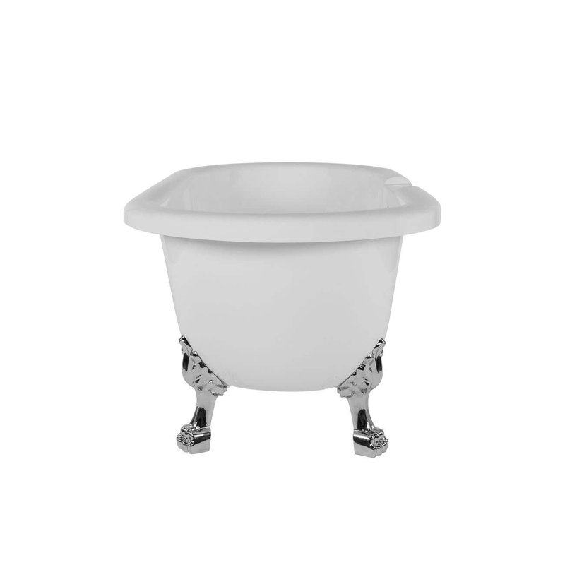66.75'' x 30'' Freestanding Soaking Acrylic Bathtub, White / Chrome