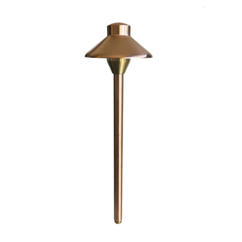 Natural Copper LED Pathway Light with Brass Finish