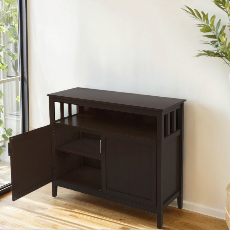 Kitchen Storage Sideboard, Dining Buffet Server Cupboard Cabinet,Console Table with Adjustable Shelf, Dark Brown