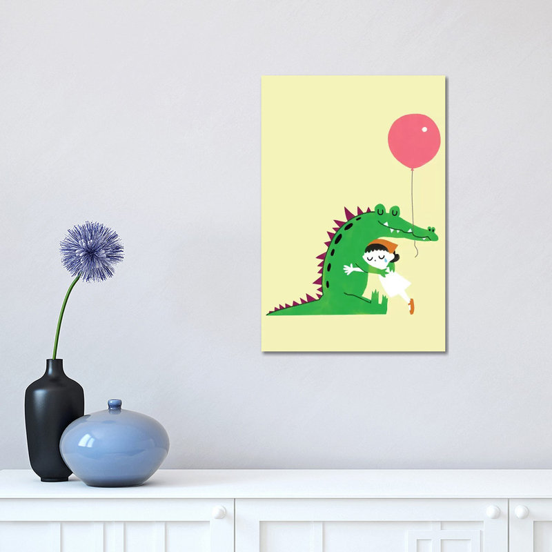 Crocodile Hug by Big Nose Work - Wrapped Canvas Gallery-Wrapped Canvas Giclée, 30.48 cm H x 45.72 cm W