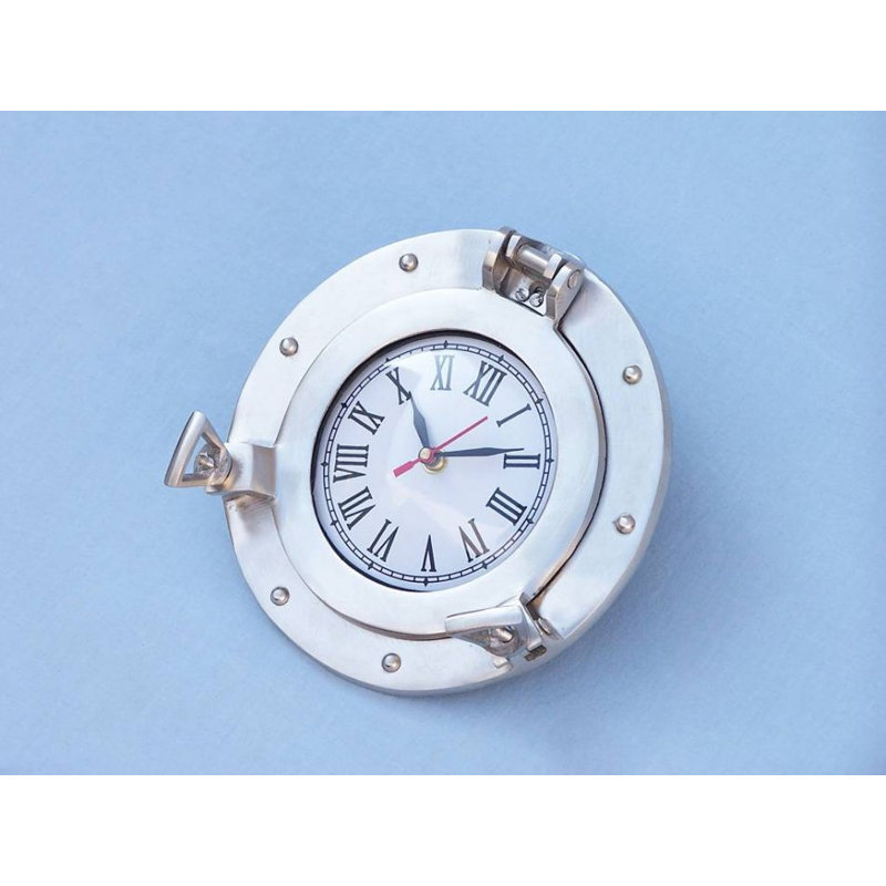 Horloge murale analogique 8 po Myah, Nickel brossé