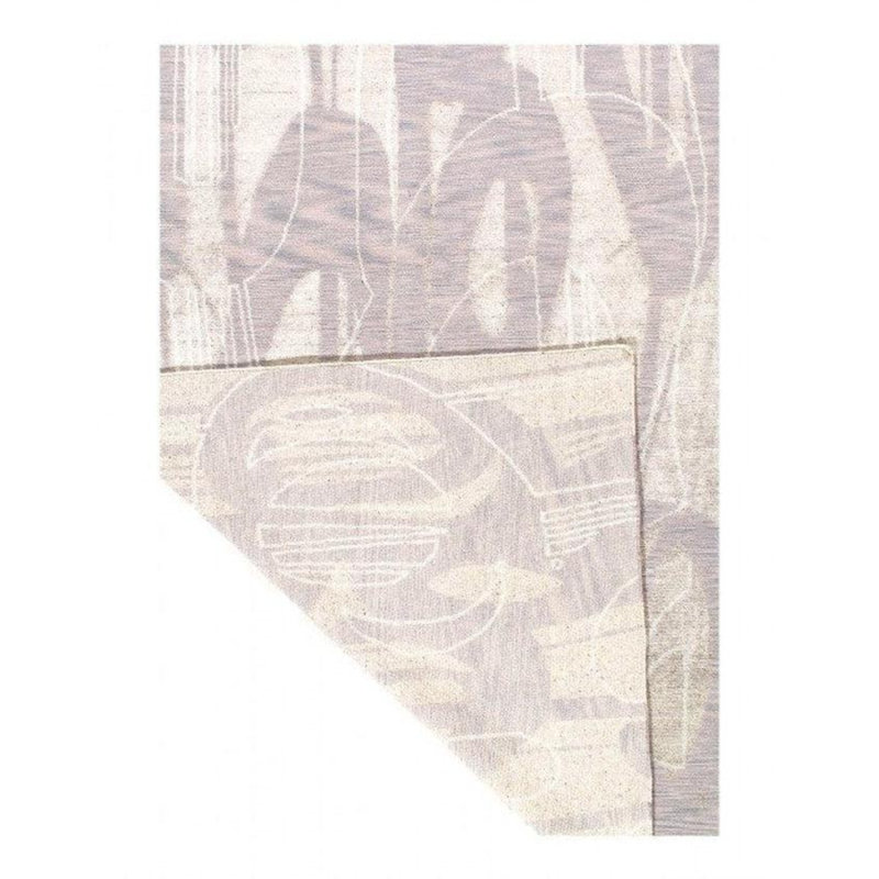 Tapis gris abstrait en laine / coton noué à la main 6 pi 7 po x 9 pi 7 po Abstract