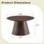 Table de bout ronde 23,6 po x 13,7 po en placage de noyer
