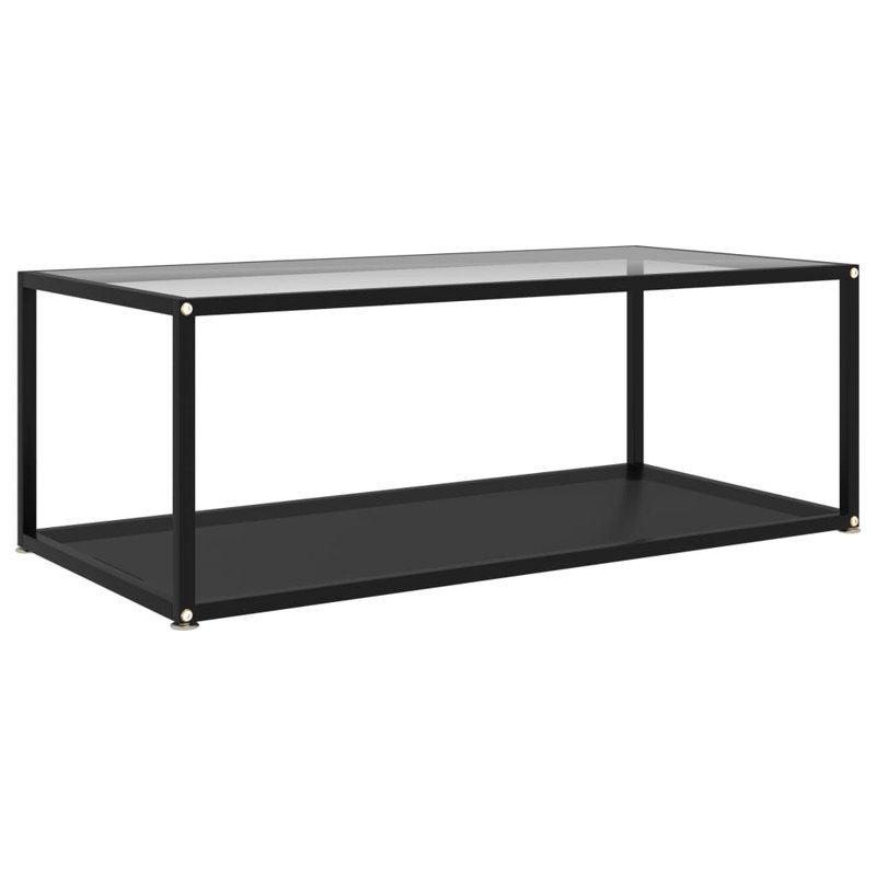 Barnason Frame Coffee Table with Storage, Transparent/Black