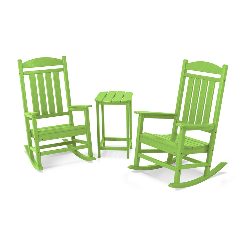 POLYWOOD Presidential Rocker 3-Piece Set, Lime