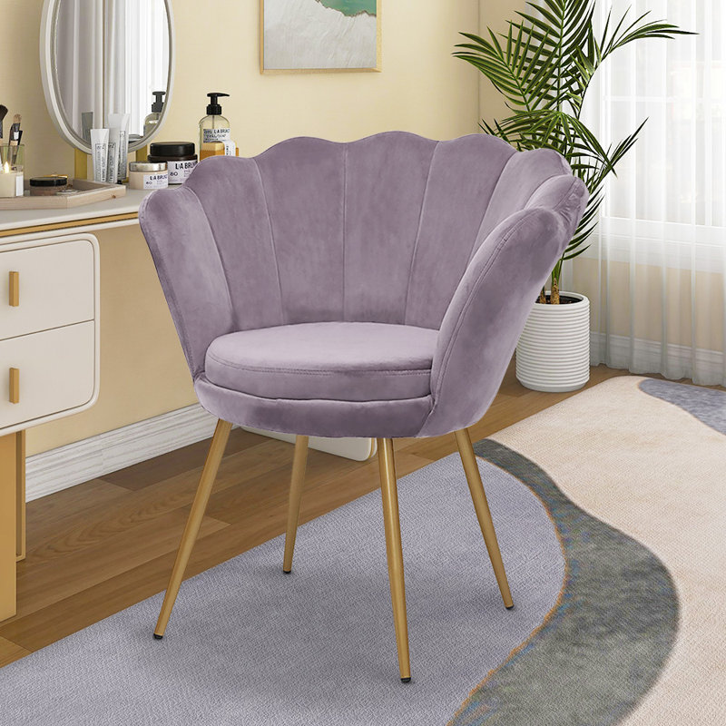 Velvet Barrel Chair, Lavender Velvet