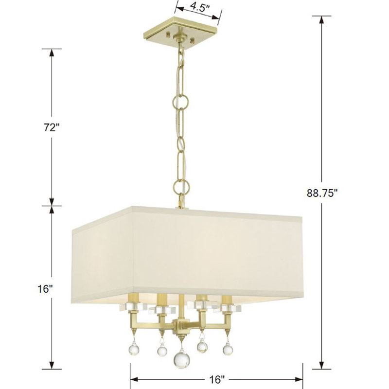 4 - Light Pendant, Antique Gold