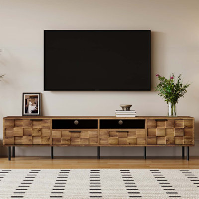 Mid Century TV Stand with 2 Drawers, Media Console Table for TVs up to 85'', Spacious Storage for Living Room and Home Theatre