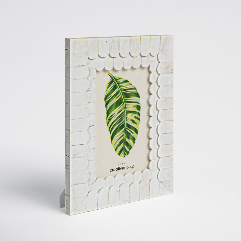 Langham White Bone Embossed Picture Frame