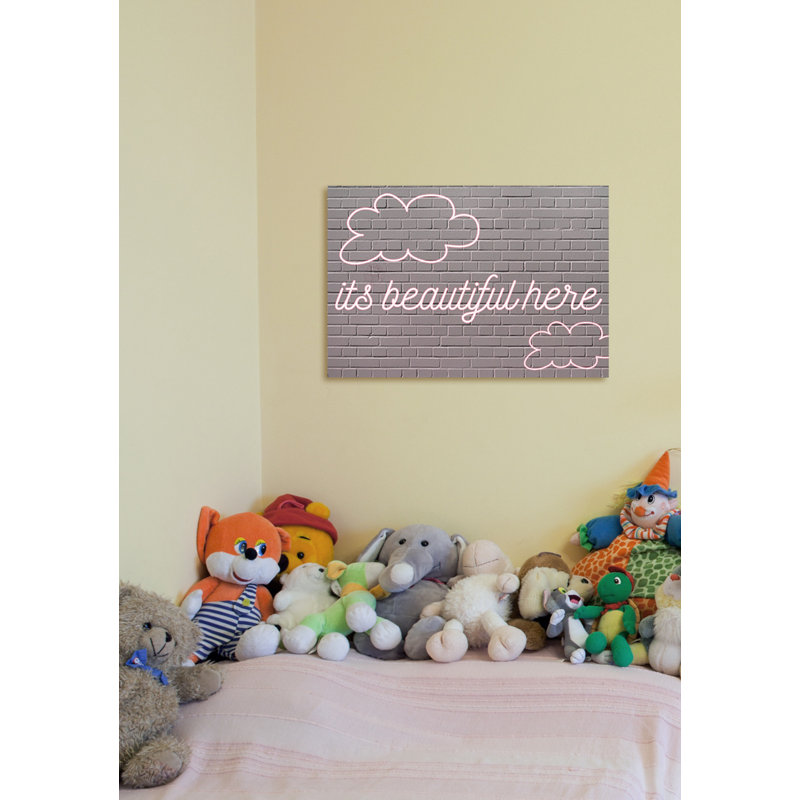 Art textuel encadré, "son magnifique clouds" rose ", 10 po x 15 po, Plaque