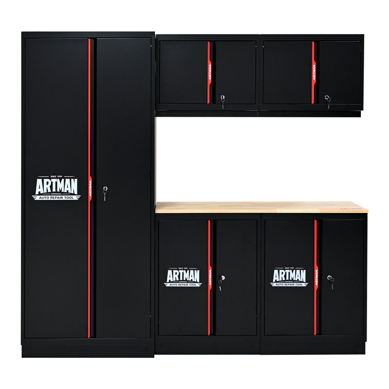 Steel Filing Cabinet With Compartments For Office Use, Storage, File Storage, Archives, And High and Low Cabinets--Black&Red