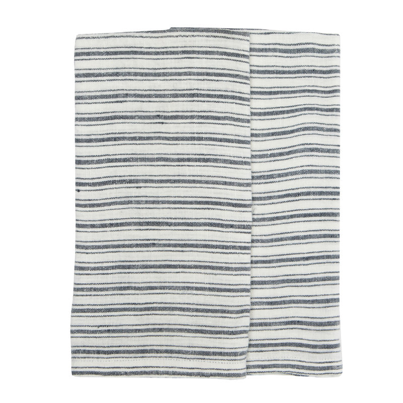 Boat Stripe Linen Striped Tea Towel, White/Blue
