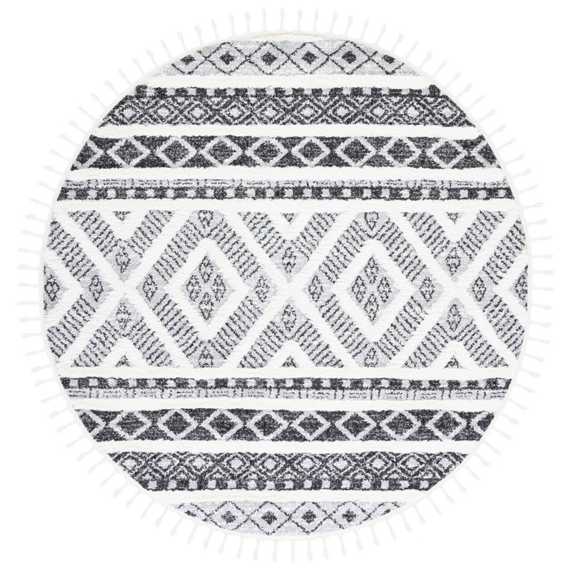 Tapis à poils longs Tyner, Rond 6 pi 7 po