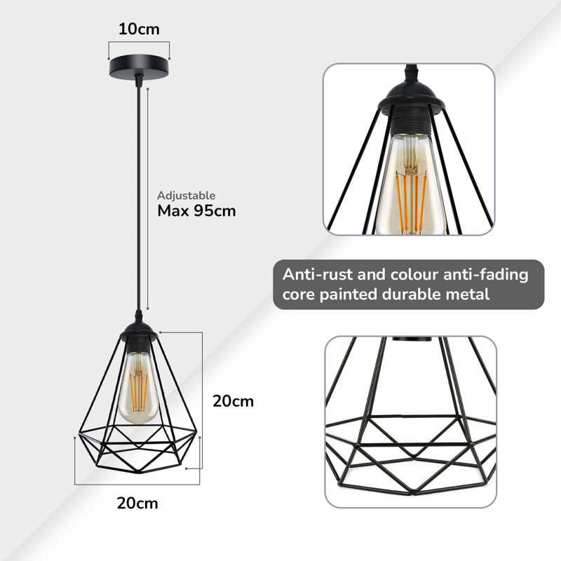 Olmeda 1 - Light Black Geometric Pendant, Yes