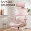 Chaise de bureau ergonomique en filet avec repose-pieds et appui-tête réglable - Chaise de bureau inclinable à haut dossier avec support lombaire pour le bureau personnel-1212212281-1212603831