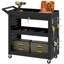HOMCOM 3-Tier Shelf Storage Trolley Wheel Cart with Lockable Wheels Black