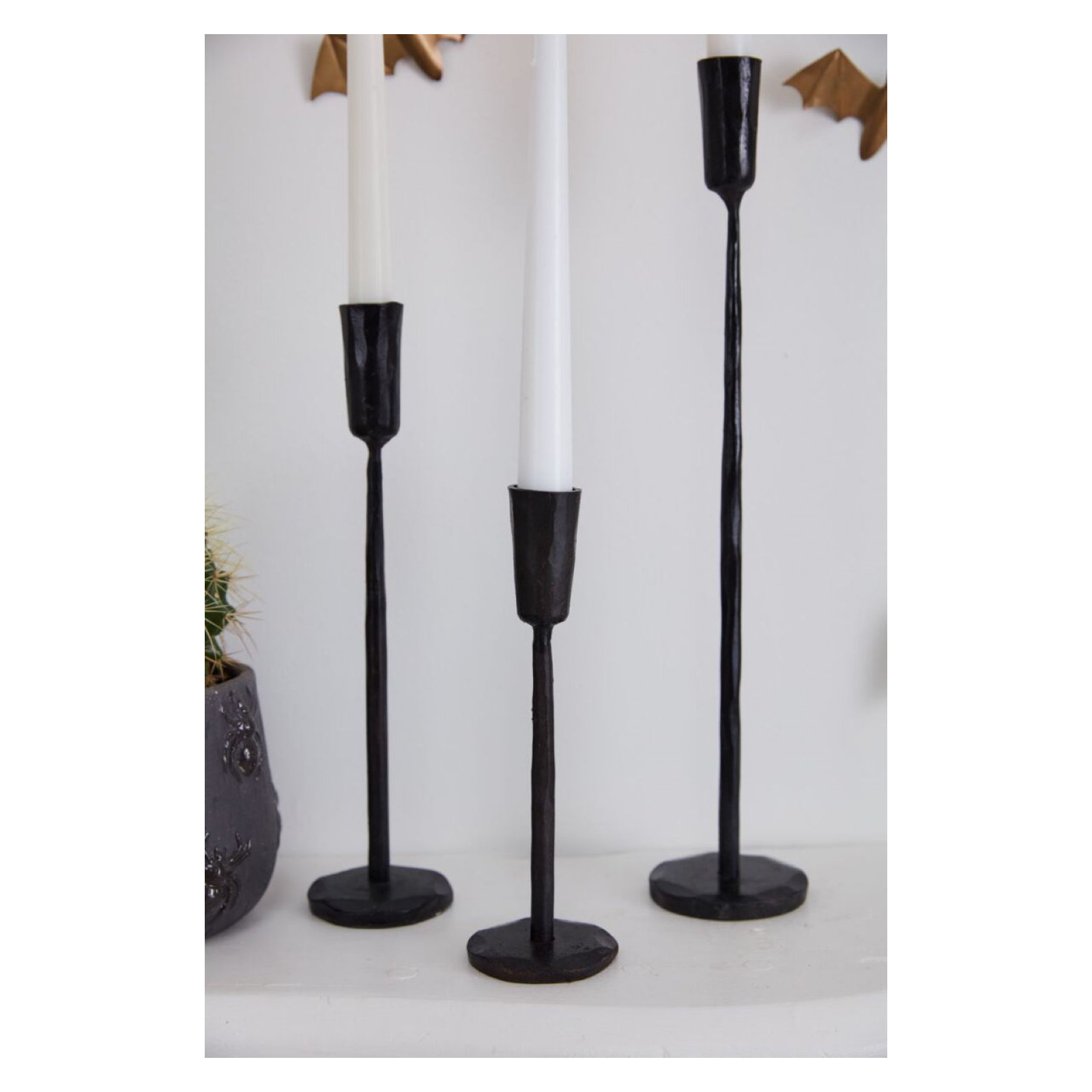 8" Metal Tabletop Candlestick, 8'' H X 2.5'' W X 2.5'' D