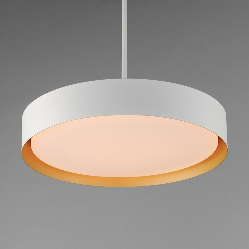 Luminaire suspendu 1 lumière Artyom, Blanc / Doré