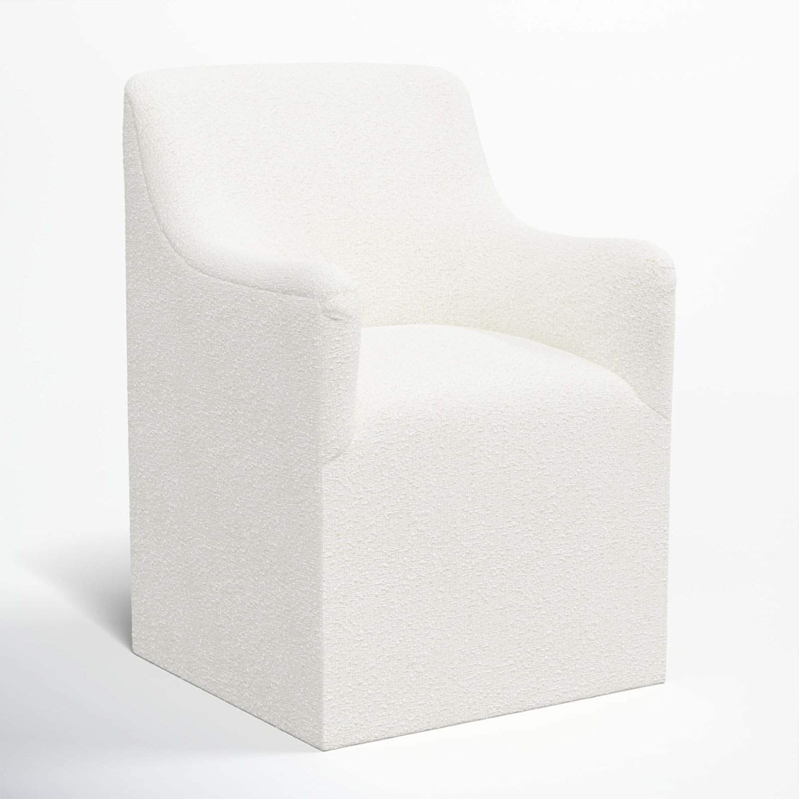 Howth Upholstered Back Arm Chair, Classic Snow Boucle